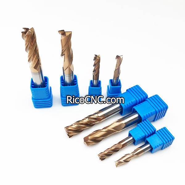 Solid Carbide Two Flutes End Mills CNC Router Bits for Steel and Copper Processing