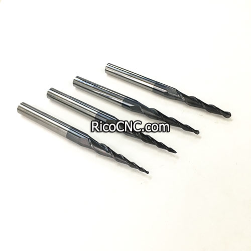 Ball Nose Conical Ball Solid Carbide Spiral 2D 3D Carving Tapered CNC Router Bits