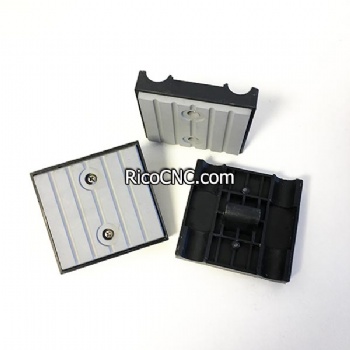 80x75x18mm SCM Edgebander Tracking Pads with Both Side Half Arc R8mm and Axle