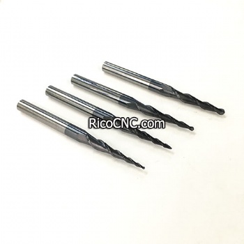 Ball Nose Conical Ball Solid Carbide Spiral 2D 3D Carving Tapered CNC Router Bits