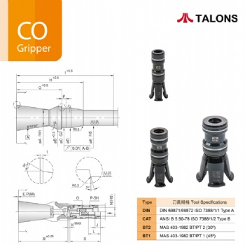 TALONS CNC Gripper MAS 403-1982 BT40 45 degree C04 Internal Thread Gripper