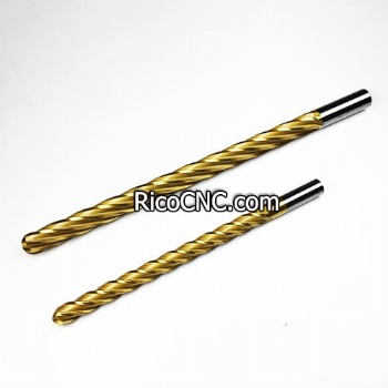 Ball End HSS TiN Coated Extended Reach Spiral Flute Foam Cutting Tools