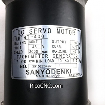 SANYO DEIKI M818T-400 DC Servo Motor for Spark EDM Machine