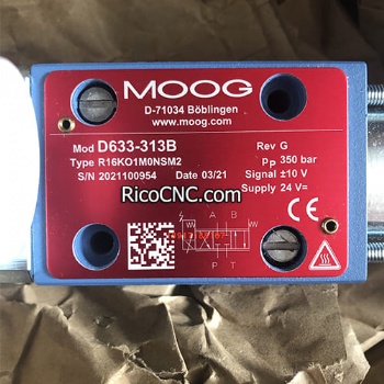 MOOG D633-313B R16KO1M0NSM2 Servoválvula de control analógico de accionamiento directo