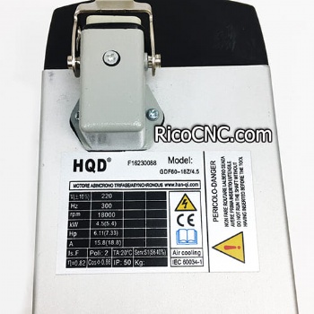 HQD GDF60-18Z/4.5 4.5kw 220V ER32 Air Cooled Spindle Motor